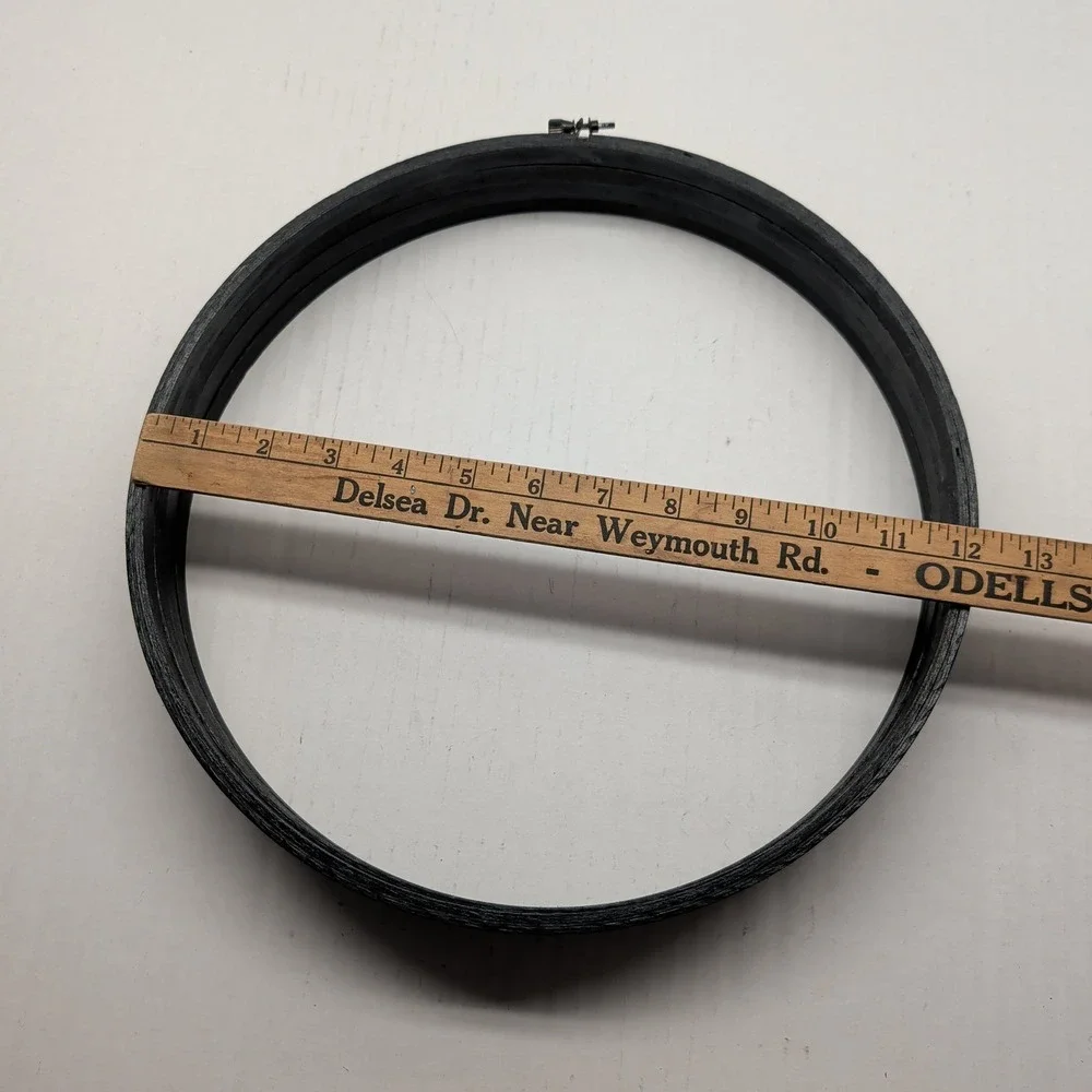 Lot of 16 Black Painted Wood Embroidery Hoops Assorted Sizes 16/14/12in Crafts